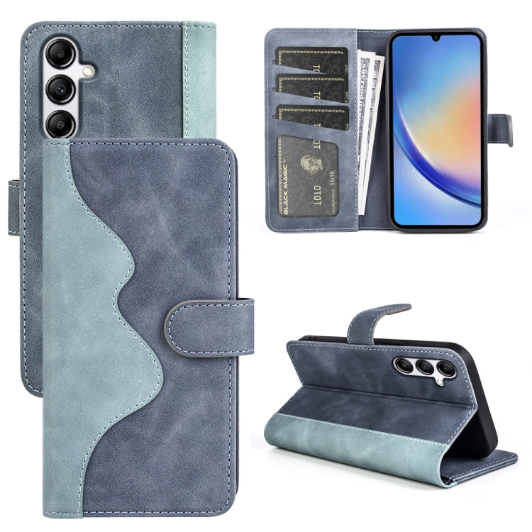 For Samsung Galaxy A34 5G Stitching Horizontal Flip Leather Phone Case(Blue) - Galaxy Phone Cases by PMC Jewellery | Online Shopping South Africa | PMC Jewellery