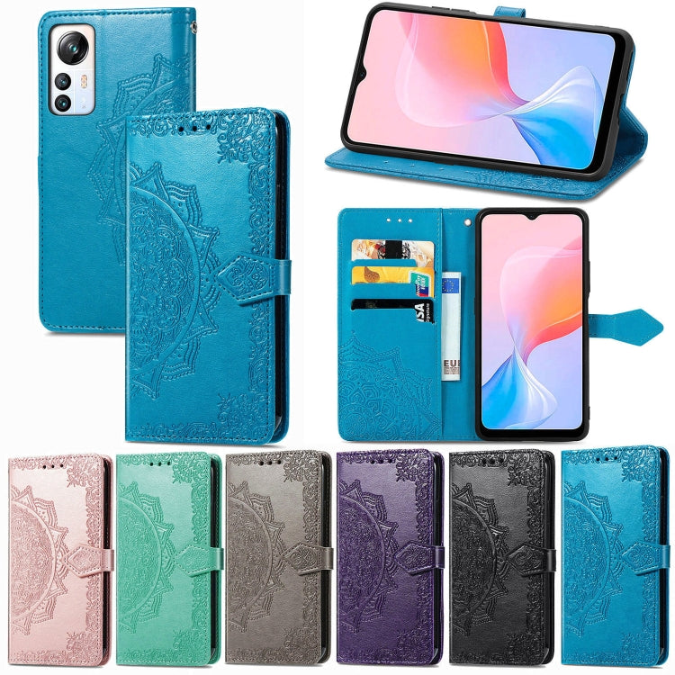 For Blackview A85 Mandala Flower Embossed Leather Phone Case(Black) - More Brand by PMC TechLife | Online Shopping South Africa | PMC TechLife | Buy Now Pay Later Mobicred