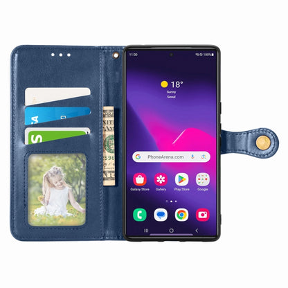 For Samsung Galaxy S25+ 5G Retro Solid Color Buckle Leather Phone Case(Blue) - Galaxy S25+ 5G Cases by PMC Jewellery | Online Shopping South Africa | PMC Jewellery | Buy Now Pay Later Mobicred