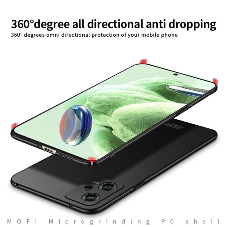 For Redmi Note 12 5G Global MOFI Micro-Frosted PC Ultra-thin Hard Phone Case(Black) - Note 12 Cases by MOFI | Online Shopping South Africa | PMC Jewellery