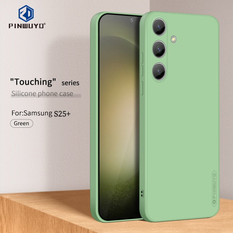 For Samsung Galaxy S25+ 5G PINWUYO Sense Series Liquid Silicone TPU Phone Case(Green) - Galaxy S25+ 5G Cases by PINWUYO | Online Shopping South Africa | PMC Jewellery | Buy Now Pay Later Mobicred