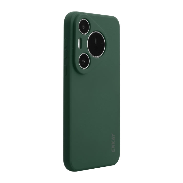 For Huawei Pura 70 Pro / 70 Pro+ ENKAY Hat-Prince Liquid Silicone Shockproof Protective Soft Case(Dark Green) - Huawei Cases by ENKAY | Online Shopping South Africa | PMC Jewellery | Buy Now Pay Later Mobicred