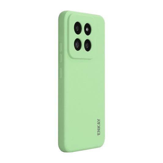 For Xiaomi 14 Pro ENKAY Hat-Prince Liquid Silicone Shockproof Soft Phone Case(Light Green) - 14 Pro Cases by ENKAY | Online Shopping South Africa | PMC Jewellery | Buy Now Pay Later Mobicred