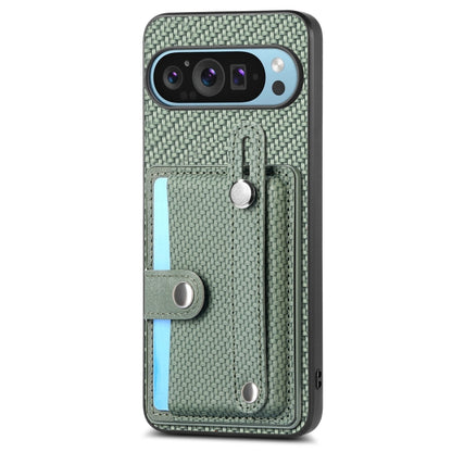 For Google Pixel 9 Pro Wristband Kickstand Card Wallet Back Cover Phone Case with Tool Knife(Green) - Google Cases by PMC Jewellery | Online Shopping South Africa | PMC Jewellery | Buy Now Pay Later Mobicred