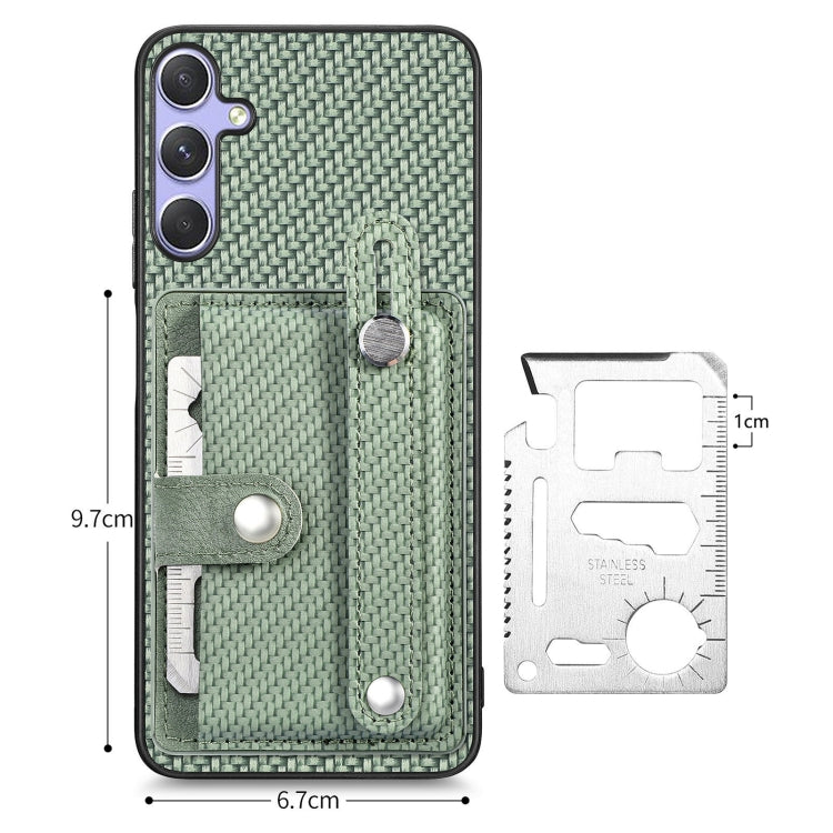 For Samsung Galaxy S25+ 5G Wristband Kickstand Wallet Back Phone Case with Tool Knife(Green) - Galaxy S25+ 5G Cases by PMC Jewellery | Online Shopping South Africa | PMC Jewellery | Buy Now Pay Later Mobicred