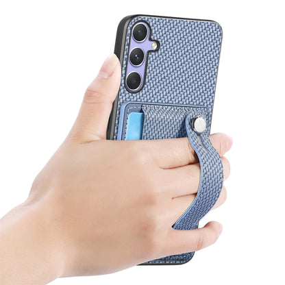 For Samsung Galaxy S25 Ultra 5G Wristband Kickstand Wallet Back Phone Case with Tool Knife(Blue) - Galaxy S25 Ultra 5G Cases by PMC Jewellery | Online Shopping South Africa | PMC Jewellery | Buy Now Pay Later Mobicred