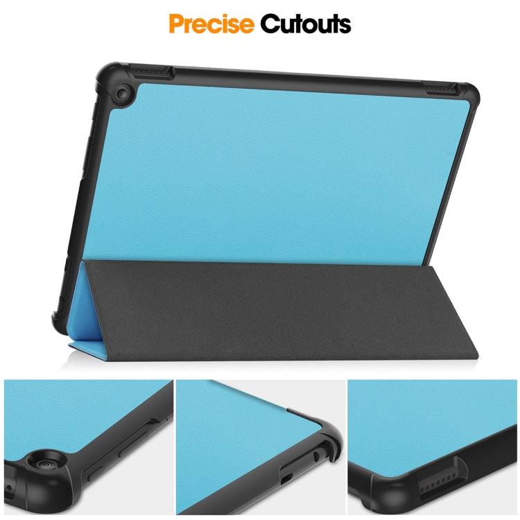 For Amazon Fire HD 10 2023 ENKAY ENKAY Tri-fold Custer Texture Leather Smart Tablet Case(Dark Blue) - Amazon by ENKAY | Online Shopping South Africa | PMC TechLife | Buy Now Pay Later Mobicred