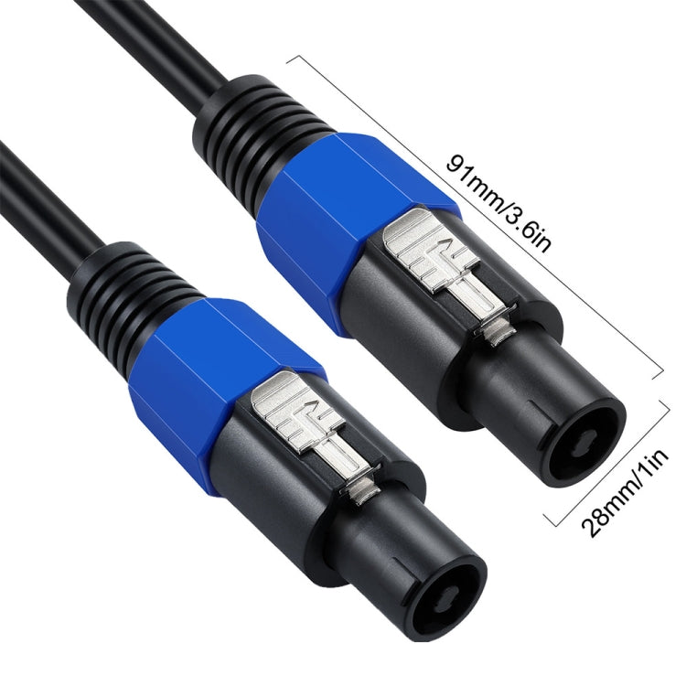 JUNSUNMAY Speakon Male to Speakon Male Audio Speaker Adapter Cable with Snap Lock, Length:50FT - Microphone Audio Cable & Connector by JUNSUNMAY | Online Shopping South Africa | PMC Jewellery | Buy Now Pay Later Mobicred