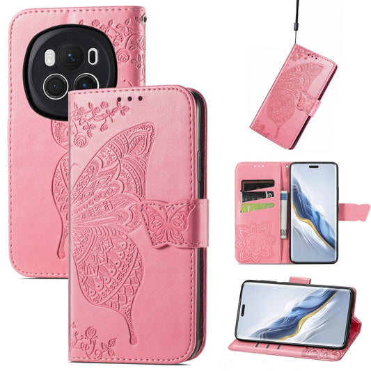 For Honor Magic6 Pro Butterfly Love Flower Embossed Leather Phone Case(Pink) - Honor Cases by PMC Jewellery | Online Shopping South Africa | PMC Jewellery | Buy Now Pay Later Mobicred