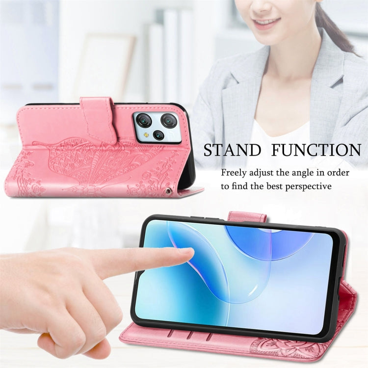 For Blackview A53 Butterfly Love Flower Embossed Leather Phone Case(Gray) - More Brand by PMC TechLife | Online Shopping South Africa | PMC TechLife | Buy Now Pay Later Mobicred