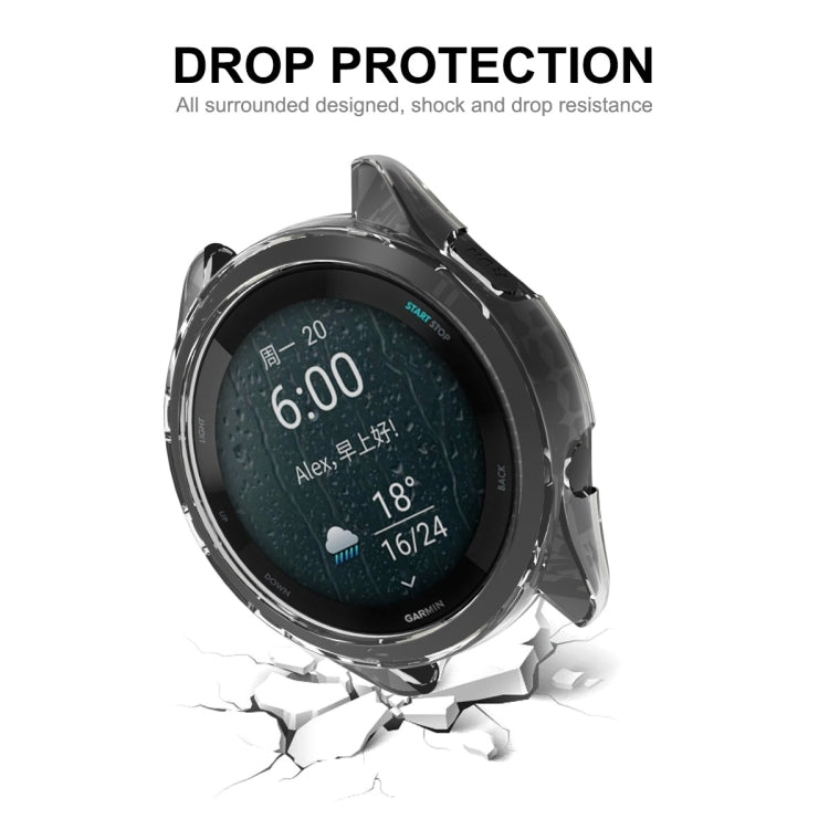 For Garmin Forerunner 265 ENKAY Hat-Prince Transparent TPU Frame Drop Protection Case(Transparent) - Watch Cases by ENKAY | Online Shopping South Africa | PMC TechLife | Buy Now Pay Later Mobicred