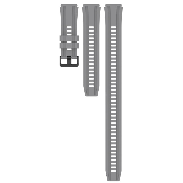 For Huawei Watch Ultimate Long & Short Sports Solid Color Silicone Watch Band Set(Grey) - Watch Bands by PMC TechLife | Online Shopping South Africa | PMC TechLife | Buy Now Pay Later Mobicred