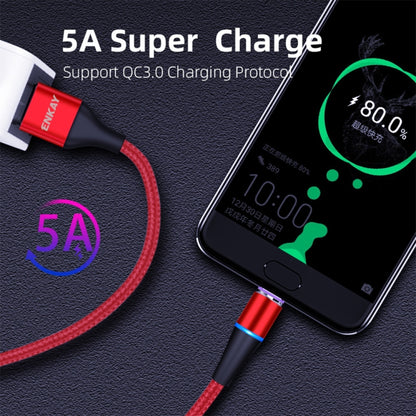 ENKAY 2 in 1 5A USB to Type-C + 8 Pin Magnetic Fast Charging Data Cable with LED Light, Length: 1m(Red) - Charging Cable & Head by ENKAY | Online Shopping South Africa | PMC Jewellery | Buy Now Pay Later Mobicred