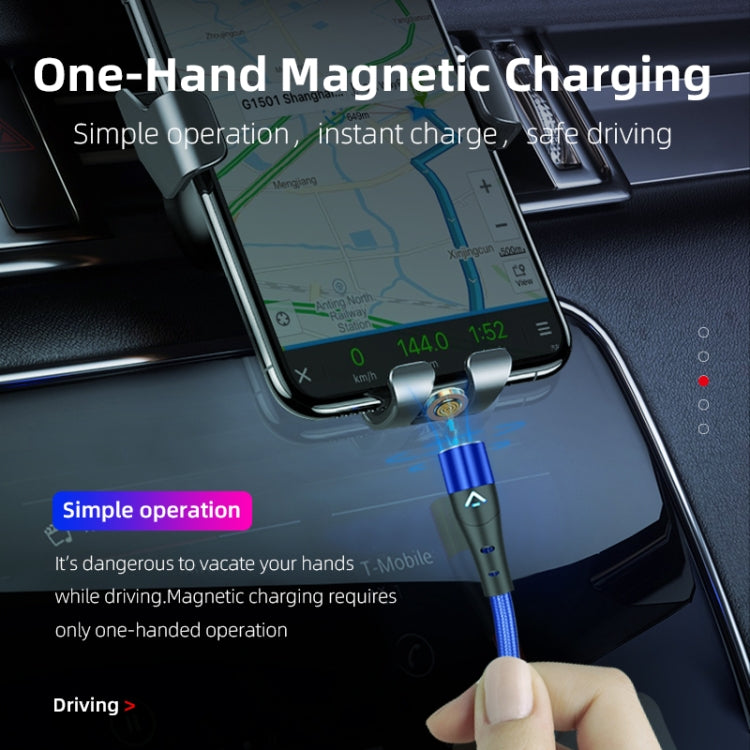 ENKAY 3A USB to 8 Pin Magnetic Fast Charging Data Cable with LED Light, Length:2m(Blue) - Charging Cable & Head by ENKAY | Online Shopping South Africa | PMC Jewellery | Buy Now Pay Later Mobicred