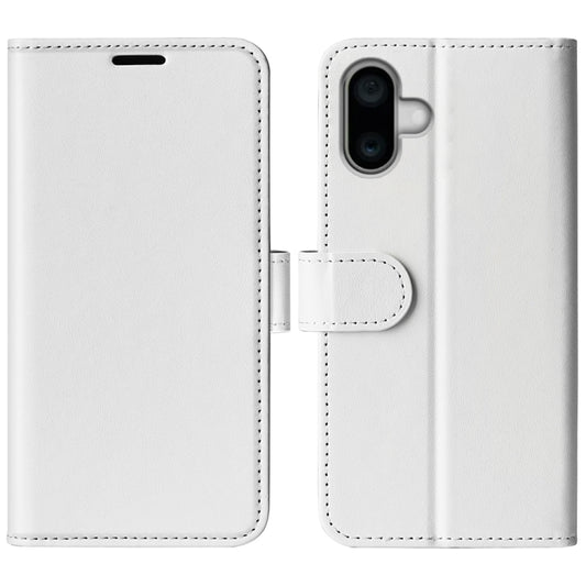 For iPhone 16 R64 Texture Horizontal Flip Leather Phone Case(White) - iPhone 16 Cases by PMC Jewellery | Online Shopping South Africa | PMC Jewellery | Buy Now Pay Later Mobicred