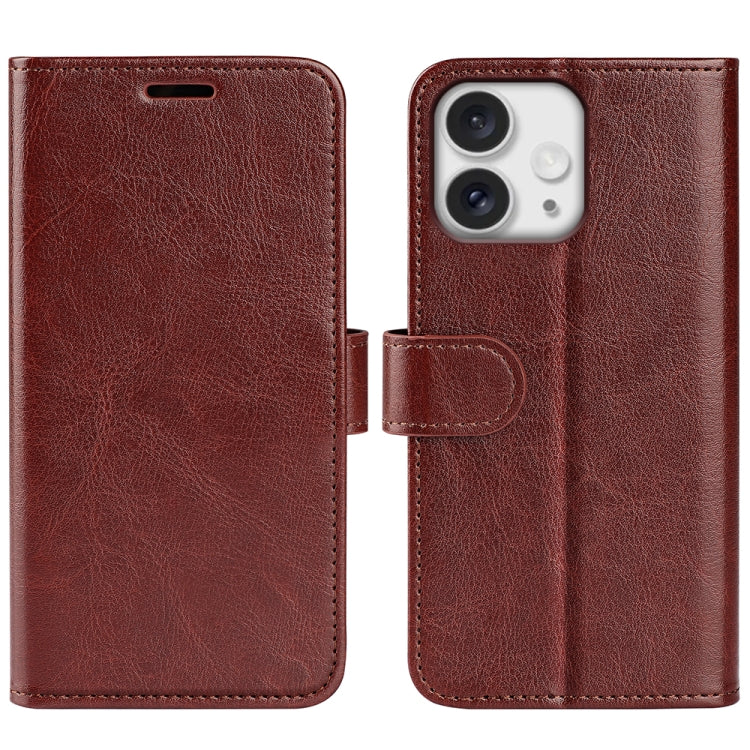 For iPhone 16 Pro R64 Texture Horizontal Flip Leather Phone Case(Brown) - iPhone 16 Pro Cases by PMC Jewellery | Online Shopping South Africa | PMC Jewellery | Buy Now Pay Later Mobicred