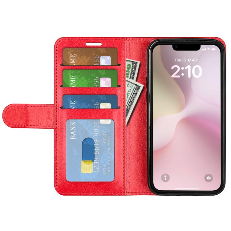 For iPhone 16e R64 Texture Horizontal Flip Leather Phone Case(Red) - free shipping - PMC TechLife - Order now!