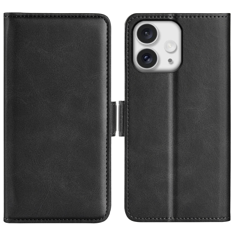 For iPhone 16 Pro Dual-side Magnetic Buckle Horizontal Flip Leather Phone Case(Black) - iPhone 16 Pro Cases by PMC TechLife | Online Shopping South Africa | PMC TechLife | Buy Now Pay Later Mobicred