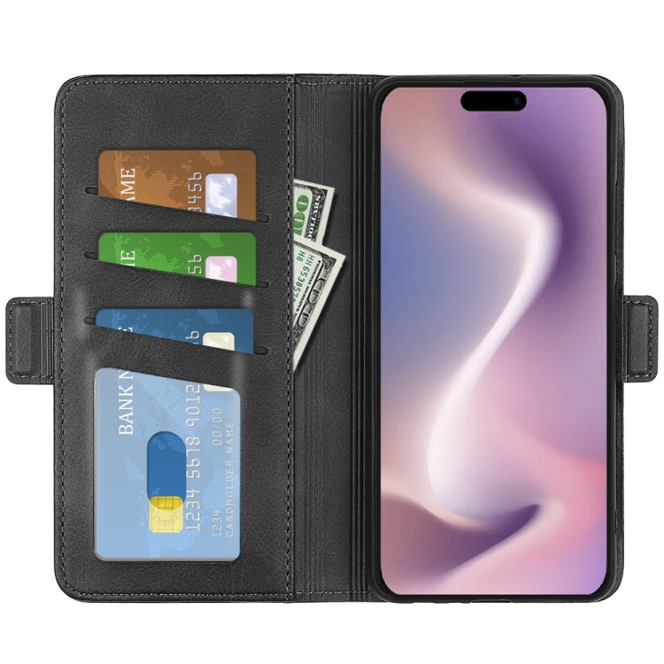 For iPhone 16 Pro Dual-side Magnetic Buckle Horizontal Flip Leather Phone Case(Black) - iPhone 16 Pro Cases by PMC TechLife | Online Shopping South Africa | PMC TechLife | Buy Now Pay Later Mobicred