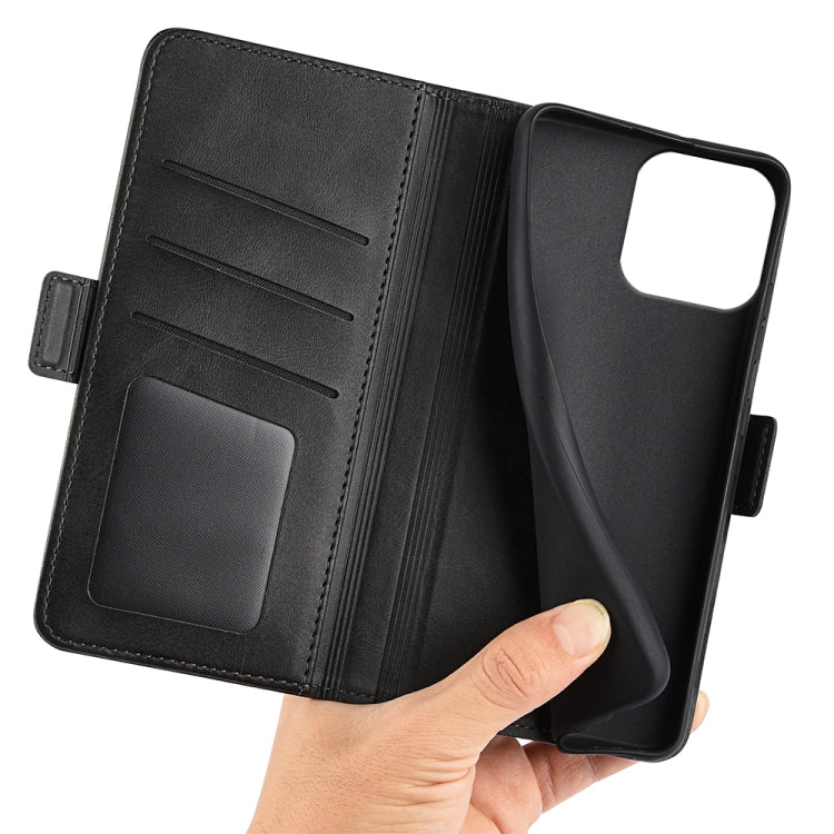 For iPhone 16 Pro Dual-side Magnetic Buckle Horizontal Flip Leather Phone Case(Black) - iPhone 16 Pro Cases by PMC TechLife | Online Shopping South Africa | PMC TechLife | Buy Now Pay Later Mobicred