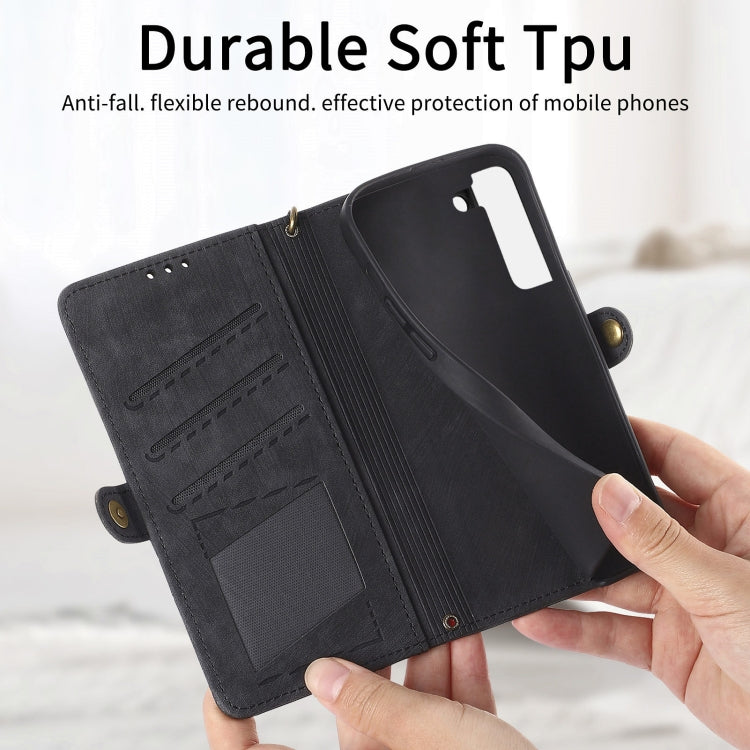 For Samsung Galaxy S20+ Geometric Zipper Wallet Side Buckle Leather Phone Case(Black) - free shipping - PMC TechLife - Order now!