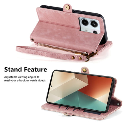 For Redmi Note 13 Pro 4G Geometric Zipper Wallet Side Buckle Leather Phone Case(Pink) - Note 13 Pro Cases by PMC Jewellery | Online Shopping South Africa | PMC Jewellery | Buy Now Pay Later Mobicred