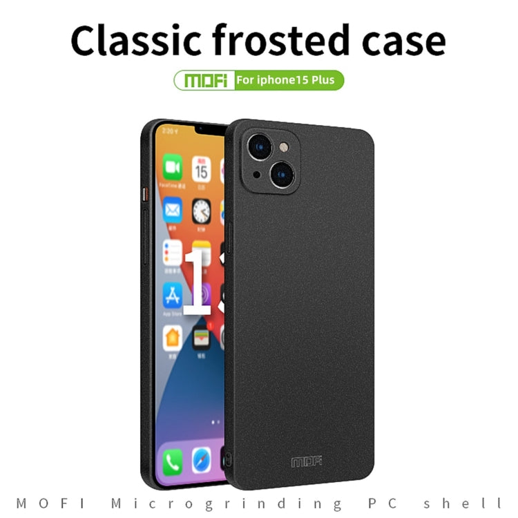 For iPhone 15 Plus  MOFI Fandun Series Frosted PC Ultra-thin All-inclusive Phone Case(Green) - More iPhone Cases by MOFI | Online Shopping South Africa | PMC Jewellery