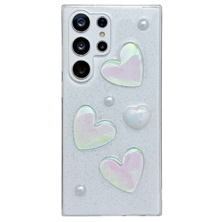 For Samsung Galaxy S22 Ultra 5G Love Epoxy TPU Protective Case(Transparent) - Galaxy S22 Ultra 5G Cases by PMC Jewellery | Online Shopping South Africa | PMC Jewellery