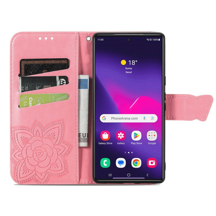 For Samsung Galaxy S25 Ultra 5G Butterfly Love Flower Embossed Leather Phone Case(Pink) - Galaxy S25 Ultra 5G Cases by PMC Jewellery | Online Shopping South Africa | PMC Jewellery | Buy Now Pay Later Mobicred