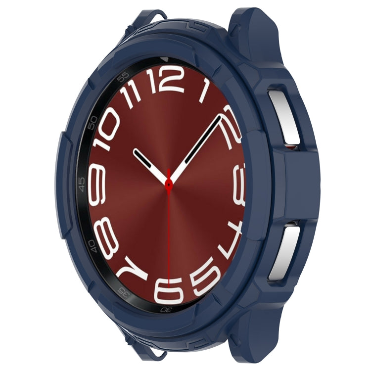 For Samsung Galaxy Watch 6 Classic 43mm Rotating Ring  + TPU Armor Watch Protective Case(Blue) - Watch Cases by PMC TechLife | Online Shopping South Africa | PMC TechLife
