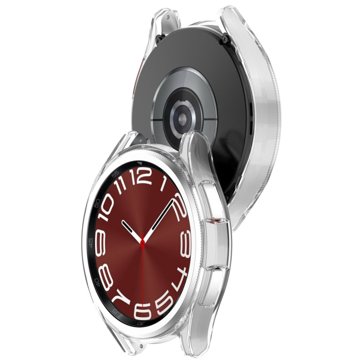 For Samsung Galaxy Watch 6 Classic 43mm Half Coverage Hollow PC Watch Protective Case(Transparent) - Watch Cases by PMC TechLife | Online Shopping South Africa | PMC TechLife