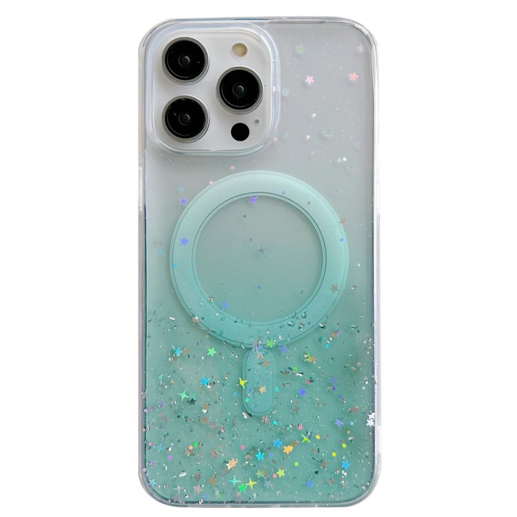 For iPhone 15 Plus MagSafe Glitter Hybrid Clear TPU Phone Case(Green) - iPhone 15 Plus Cases by PMC TechLife | Online Shopping South Africa | PMC TechLife