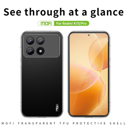 For Xiaomi Redmi K70 / K70 Pro MOFI Ming Series Ultra-thin TPU Phone Case(Transparent) - K70 Pro Cases by MOFI | Online Shopping South Africa | PMC Jewellery