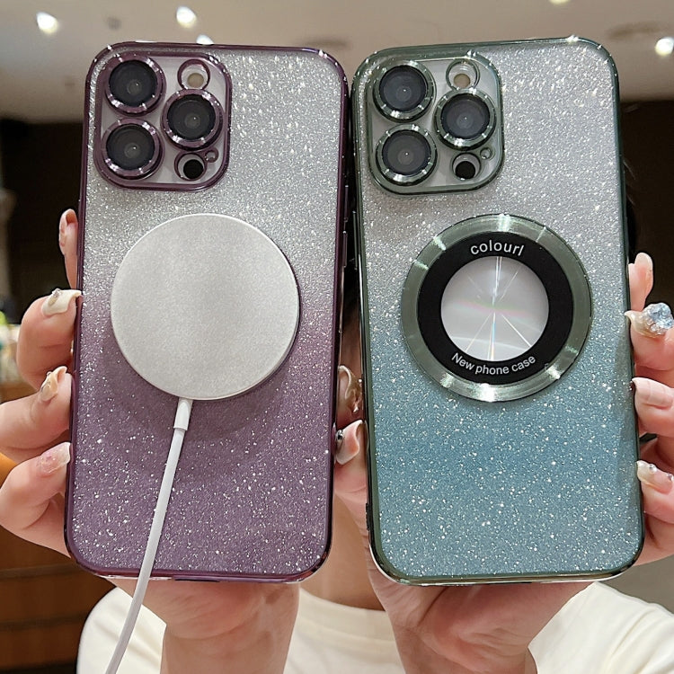 For iPhone 13 Gradient Glitter Electroplating MagSafe TPU Phone Case(Black) - free shipping - PMC TechLife - Order now!