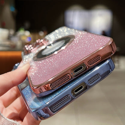 For iPhone 12 Pro Max MagSafe Gradient Glitter Electroplating TPU Phone Case(Blue) - iPhone 12 Pro Max Cases by PMC Jewellery | Online Shopping South Africa | PMC Jewellery