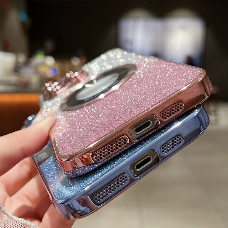 For iPhone 12 Pro MagSafe Gradient Glitter Electroplating TPU Phone Case(Purple) - iPhone 12 / 12 Pro Cases by PMC Jewellery | Online Shopping South Africa | PMC Jewellery