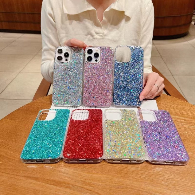 For iPhone 16 Pro Max Glitter Sequins Epoxy TPU Phone Case(Silver) - iPhone 16 Pro Max Cases by PMC TechLife | Online Shopping South Africa | PMC TechLife | Buy Now Pay Later Mobicred