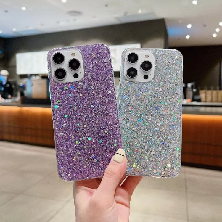 For iPhone 16 Plus Glitter Sequins Epoxy TPU Phone Case(Purple) - iPhone 16 Plus Cases by PMC Jewellery | Online Shopping South Africa | PMC Jewellery | Buy Now Pay Later Mobicred