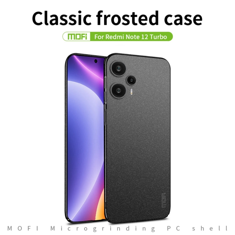 For Xiaomi Redmi Note 12 Turbo /Poco F5 5G MOFI Fandun Series Frosted PC Ultra-thin All-inclusive Phone Case(Black) - Xiaomi Cases by MOFI | Online Shopping South Africa | PMC Jewellery