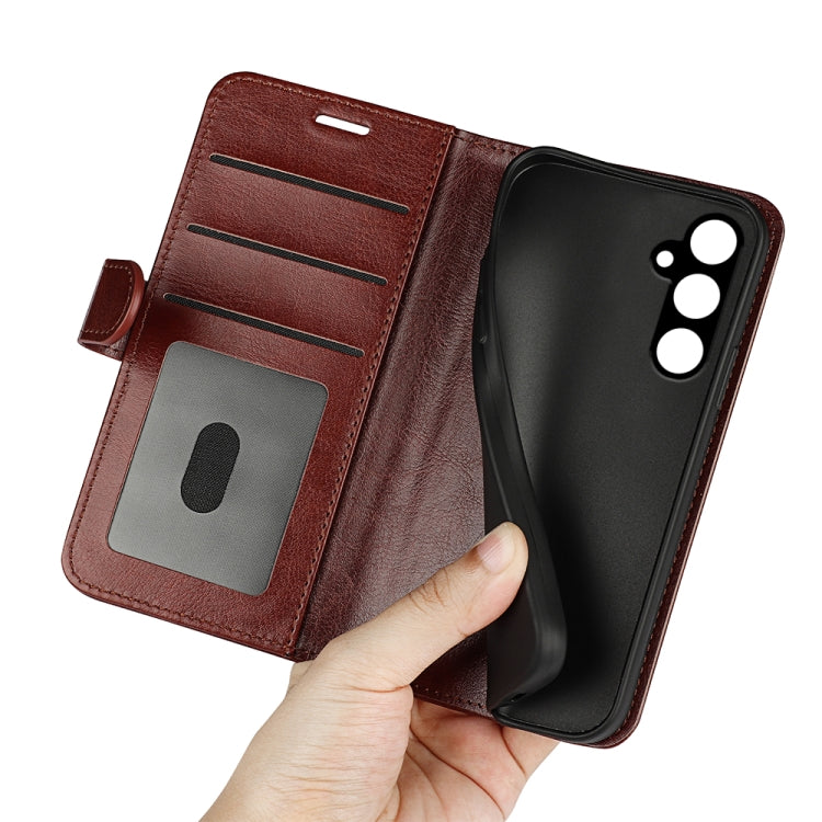 For Samsung Galaxy A15 R64 Texture Horizontal Flip Leather Phone Case(Brown) - Galaxy Phone Cases by PMC TechLife | Online Shopping South Africa | PMC TechLife