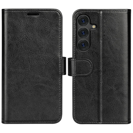 For Samsung Galaxy S25+ 5G R64 Texture Horizontal Flip Leather Phone Case(Black) - Galaxy S25+ 5G Cases by PMC Jewellery | Online Shopping South Africa | PMC Jewellery | Buy Now Pay Later Mobicred