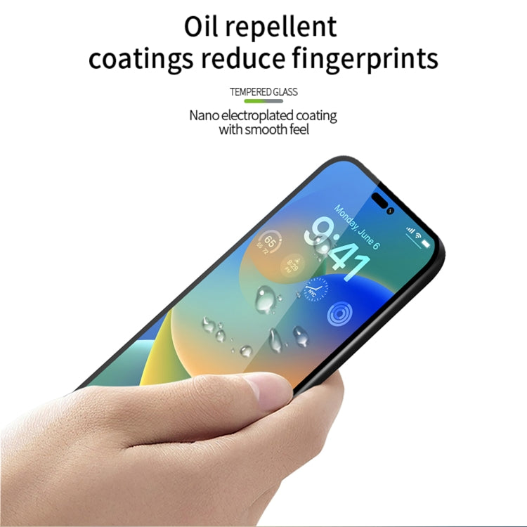 For iPhone 15 Pro Max MOFI 9H 2.5D Full Screen Tempered Glass Film(Black) - free shipping - PMC TechLife - Order now!