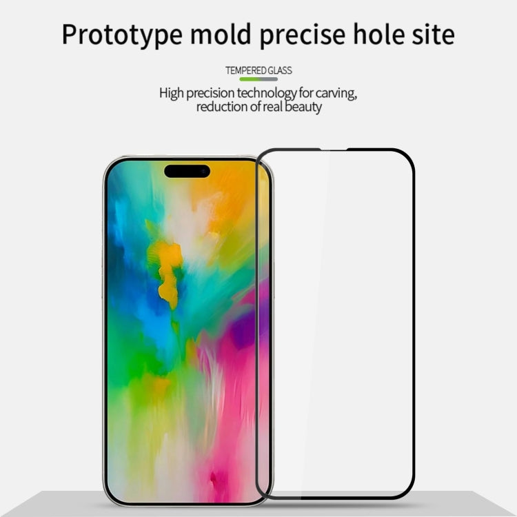 For iPhone 16 MOFI 9H 2.5D Full Screen Tempered Glass Film(Black) - free shipping - PMC TechLife - Order now!