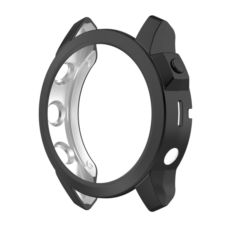 For Garmin Fenix 7S Pro Half Package Electroplated TPU Watch Protective Case(Black) - Watch Cases by PMC TechLife | Online Shopping South Africa | PMC TechLife