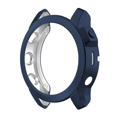 For Garmin Fenix 7S Pro Half Package Electroplated TPU Watch Protective Case(Blue) - Watch Cases by PMC Jewellery | Online Shopping South Africa | PMC Jewellery