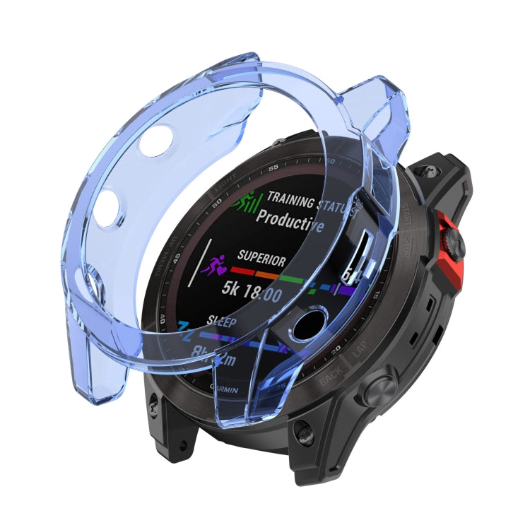 For Garmin Epix Pro 42mm Half-Package TPU Watch Protective Case(Transparent Blue) - Watch Cases by PMC TechLife | Online Shopping South Africa | PMC TechLife | Buy Now Pay Later Mobicred