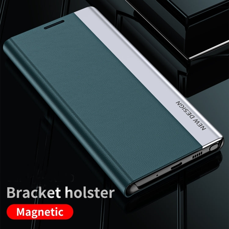 For iPhone 16 Plus Side Electroplated Adsorption Leather Phone Case(Red) - iPhone 16 Plus Cases by PMC TechLife | Online Shopping South Africa | PMC TechLife | Buy Now Pay Later Mobicred