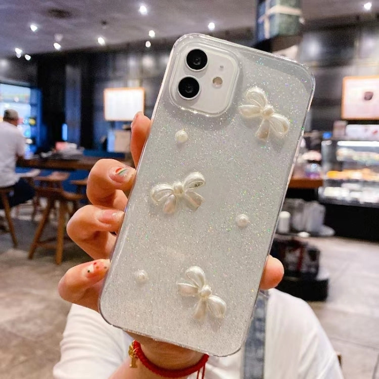 For iPhone 16 Pro Pearl Bow Glitter Epoxy TPU Phone Case(Three Knots) - iPhone 16 Pro Cases by PMC Jewellery | Online Shopping South Africa | PMC Jewellery | Buy Now Pay Later Mobicred