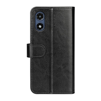 For Motorola Moto G Play 2024 R64 Texture Horizontal Flip Leather Phone Case(Black) - Motorola Cases by PMC Jewellery | Online Shopping South Africa | PMC Jewellery | Buy Now Pay Later Mobicred