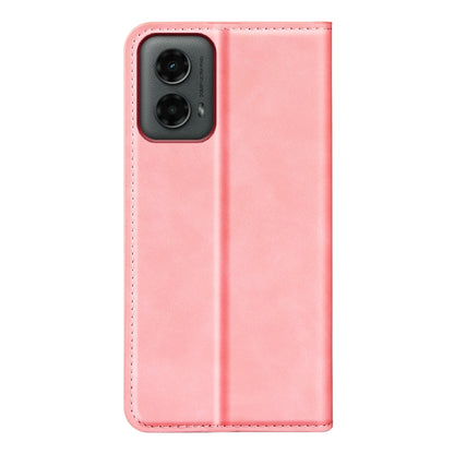 For Motorola Moto G 5G 2024 Retro-skin Magnetic Suction Leather Phone Case(Pink) - Motorola Cases by PMC Jewellery | Online Shopping South Africa | PMC Jewellery | Buy Now Pay Later Mobicred